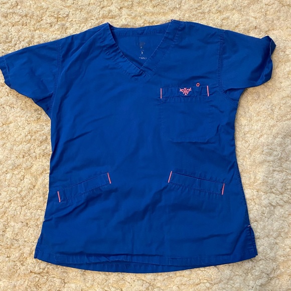 Med Couture Blue Scrub Set XS - Picture 3 of 6